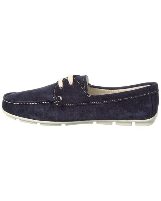 Prada Blue Embossed Suede Driving Shoe