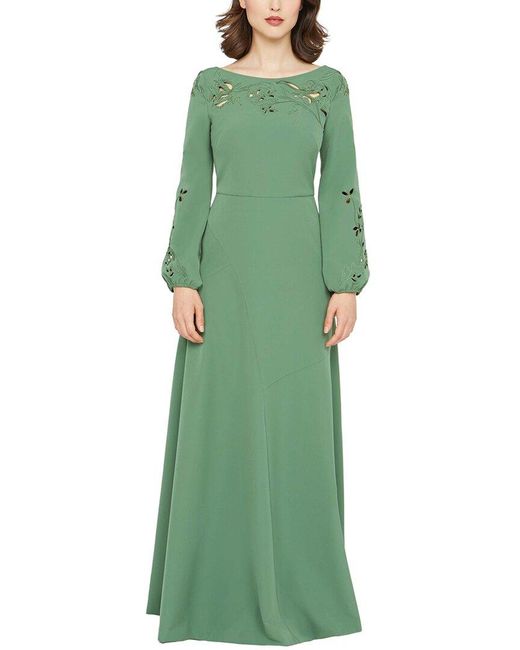 Kay Unger Green Valentina Embellished Dress