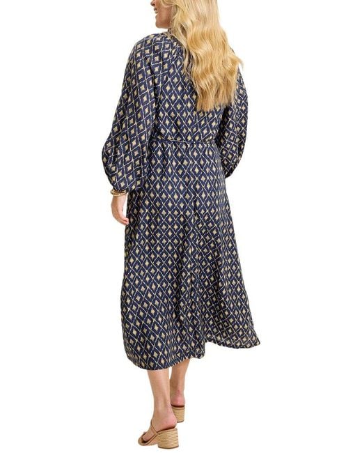 Tommy Bahama Blue Diamond Cay Linen-Blend Maxi Dress