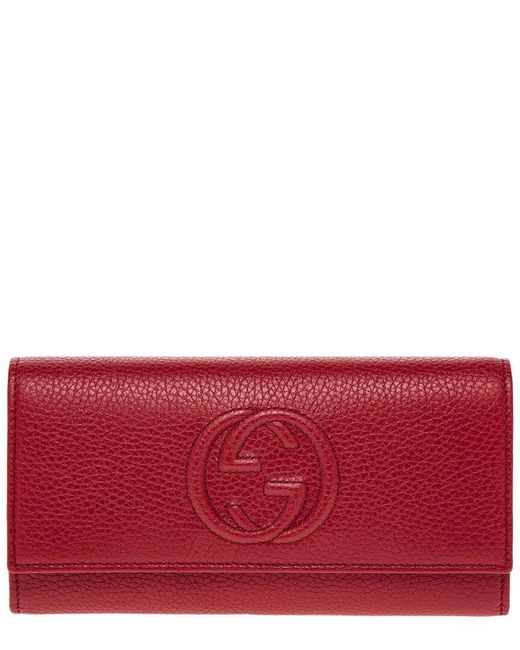 Gucci Red Soho Leather Continental Wallet