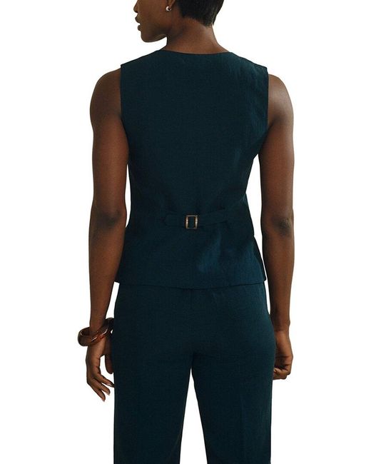 J.McLaughlin Blue Dune Linen-Blend Vest