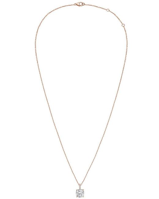 Diana M Multicolor Diana M. 14K Rose 10.25 Ct. Tw. Lab-Grown Diamond Pendant Necklace