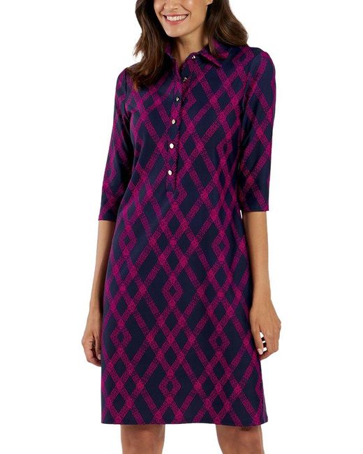 Jude Connally Purple Susanna Long Shirt Dress