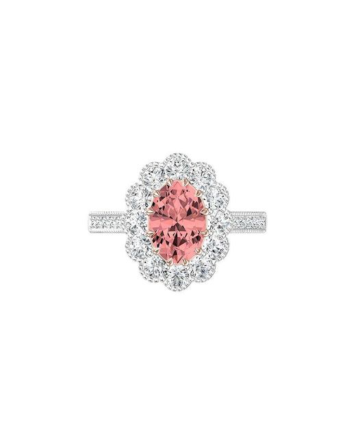 Lab Grown Diamonds White 14K 2.50 Ct. Tw. Lab-Grown Diamond Halo Engagement Ring
