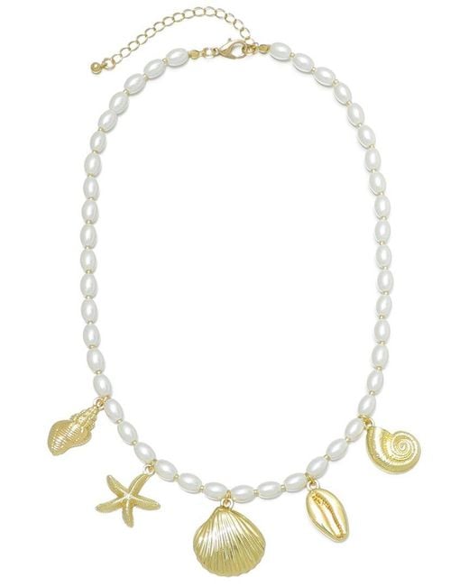 Adornia White Plated Chunky Sea Charms Necklace