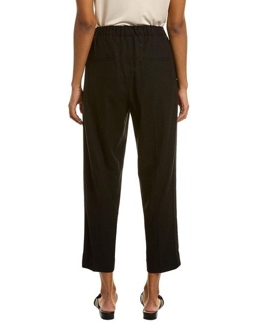 Vince Black Flannel High Waisted Wool-blend Pant