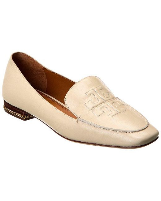 Tory Burch White Ruby Leather Loafer