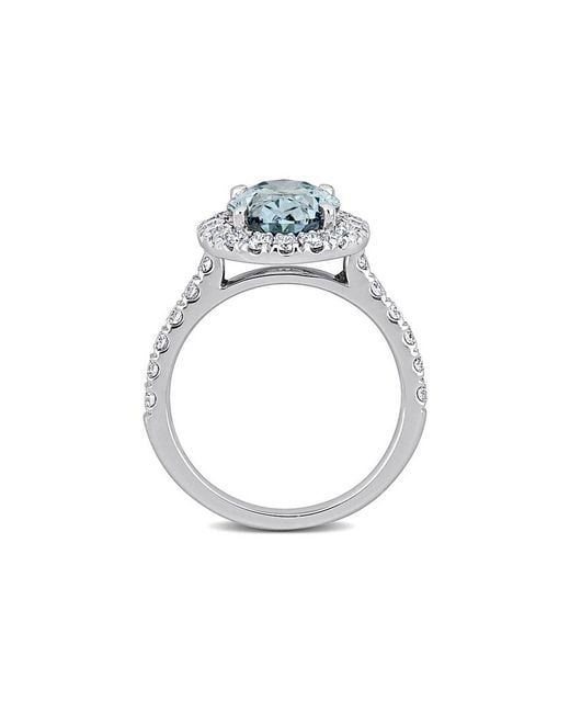 Lab Grown Diamonds Blue Created Forever 14K 4.06 Ct. Tw. Lab-Grown Diamond Halo Ring