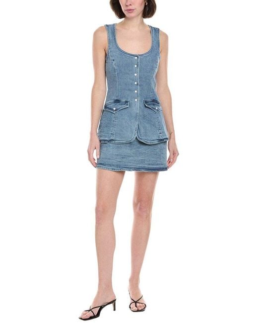 Amanda Uprichard Blue Kya Denim Skort Romper