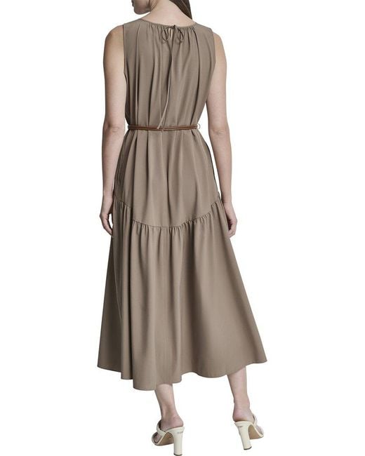 DKNY Brown Drop Waist Midi Dress
