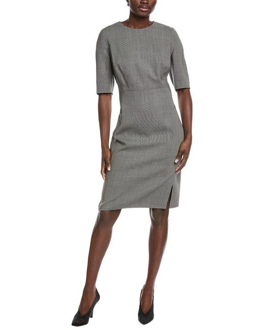 Akris Gray Wool-Blend Midi Dress