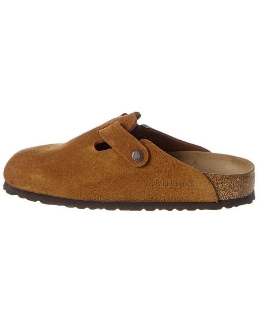 Birkenstock Brown Boston Soft Footbed Suede Leather Clog