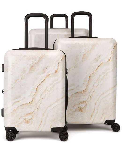 CALPAK Multicolor Marble 3Pc Expandable Luggage Set