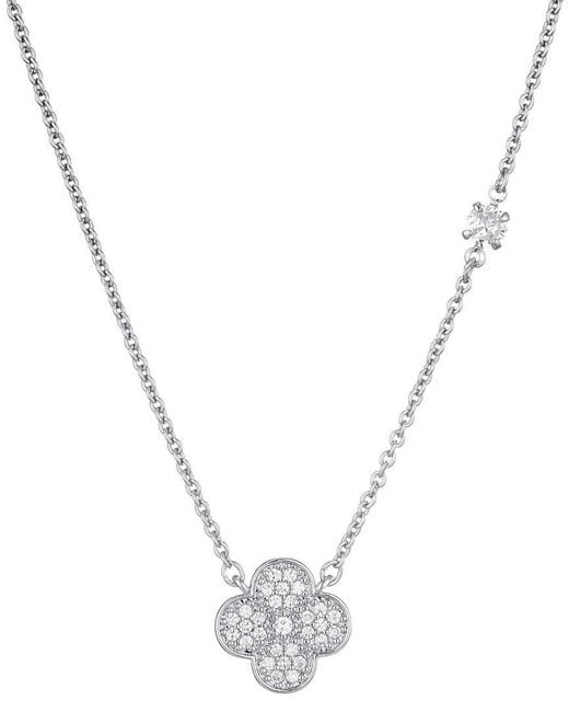 Adornia Metallic Cz Clover Necklace
