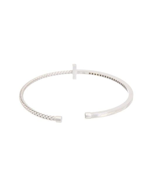 Meshmerise White 18K Over 0.15 Ct. Tw. Diamond Mesh Cuff Bracelet