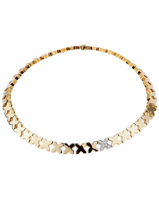Tiffany & Co Metallic 18K Two-Tone 0.16 Ct. Tw. Diamond Choker Necklace (Authentic Pre-Owned)