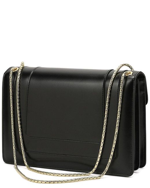 Tiffany & Fred Paris Black Fold-Over Smooth Leather Crossbody