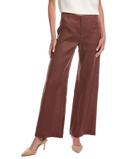 Bardot Red Domenica Mid Rise Linen Pant