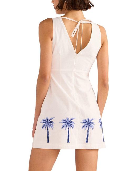 MINKPINK White Isadora Embroidered Linen-Blend Mini Dress