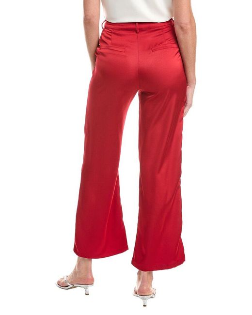 Gracia Red Satin Wide Leg Dress Pant
