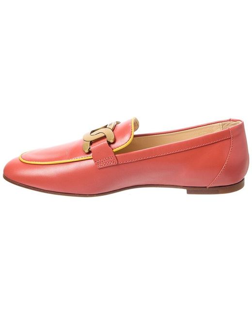 Tod's Pink Cuoio Leather Loafer