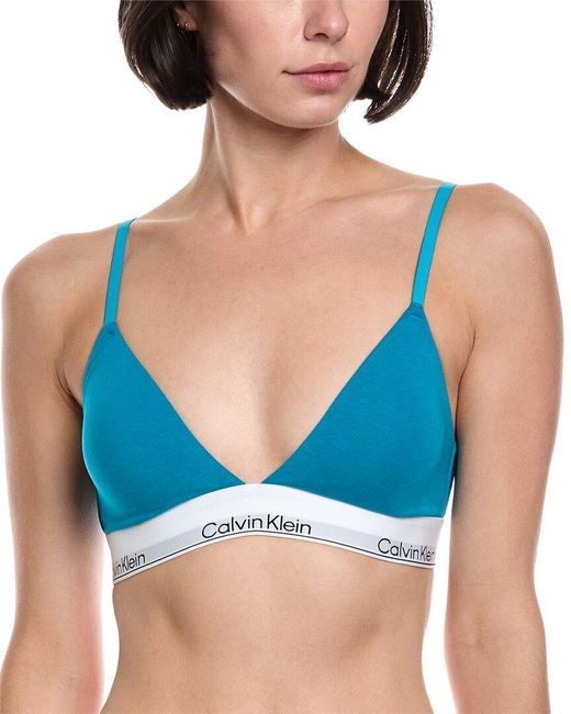 Calvin Klein Blue Lightly Lined Triangle Bra