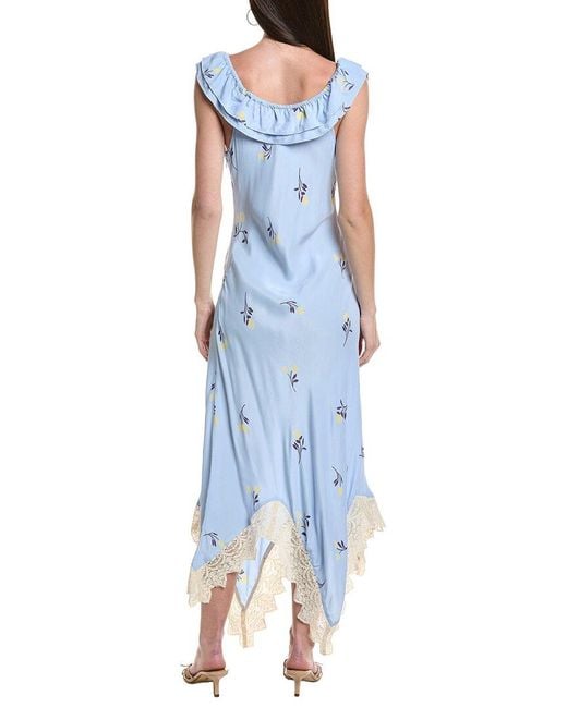 Free People Blue Flock Together Midi Dress