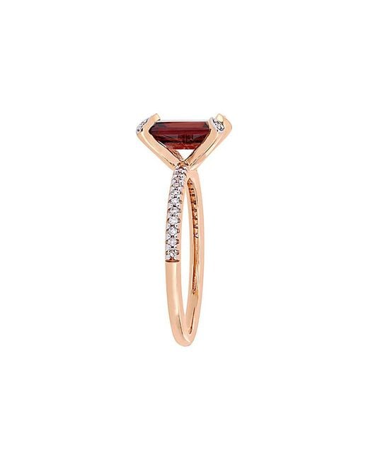 Rina Limor White 10k Rose Gold 2.23 Ct. Tw. Diamond & Garnet Ring