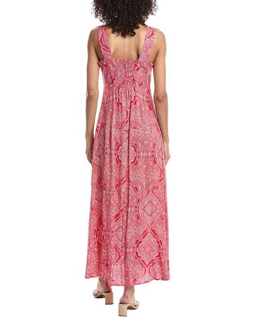 Vince Camuto Pink Smocked Back Maxi Dress