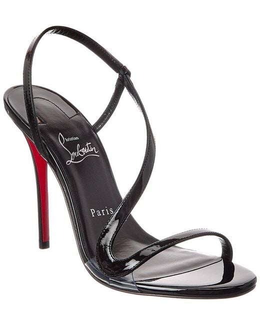 Christian Louboutin Black Rosa Z 100 Patent-Leather Heeled Sandals