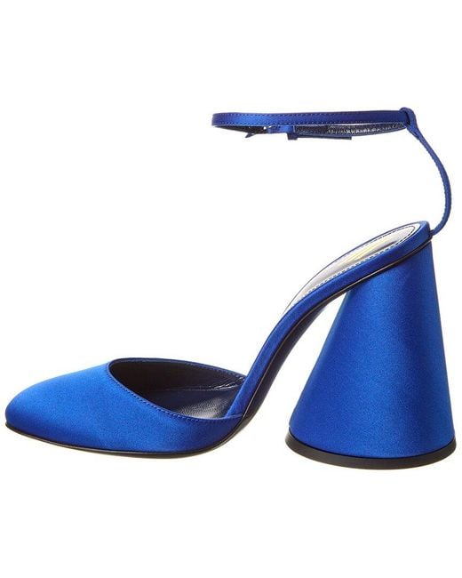 The Attico Blue Luz Satin Slingback Pump