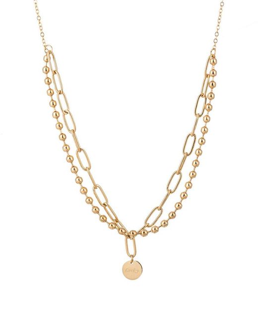 Eye Candy LA Metallic Luxe Collection 24k Plated Cz Love Necklace