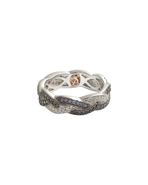 Suzy Levian White Silver Cz Eternity Ring