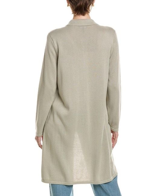 Eileen Fisher Blue Petite Collared Cardigan