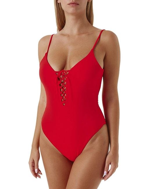 Melissa Odabash Red Nerano One-Piece