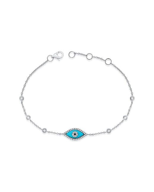 Sabrina Designs White 14K 0.19 Ct. Tw. Diamond Evil Eye Bracelet