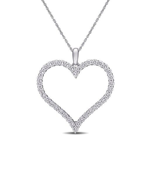Lab Grown Diamonds White 14K 1.14 Ct. Tw. Lab Grown Diamond Heart Necklace