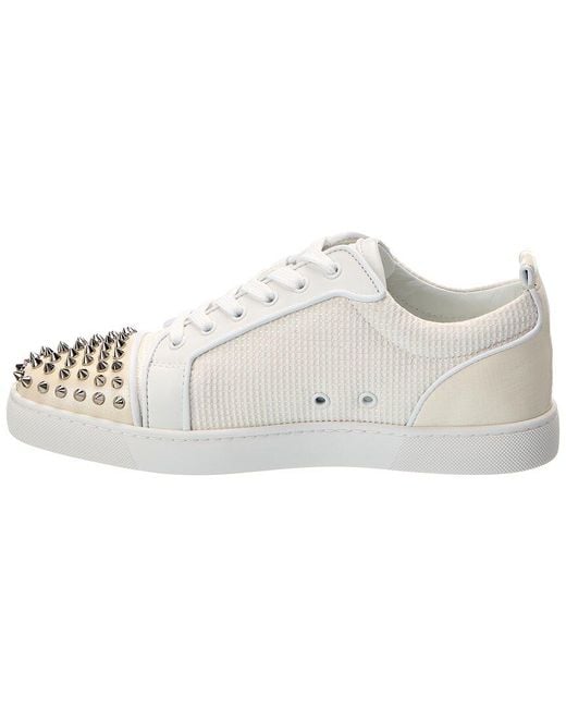Christian Louboutin White Louis Junior Spikes Orlato Leather Sneaker for men