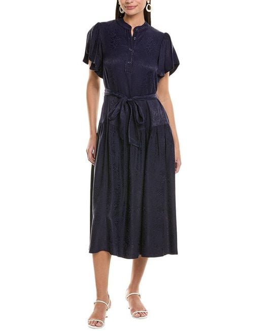 Shoshanna Blue Lucia Midi Dress