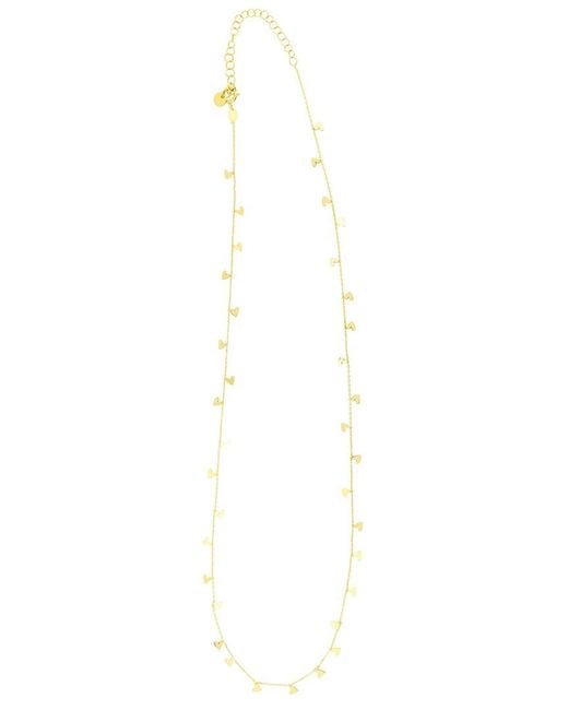 Italian Gold White 14K Hearts Necklace