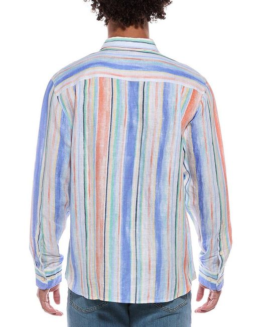Tommy Bahama Blue Paloma Stripe Linen Shirt for men