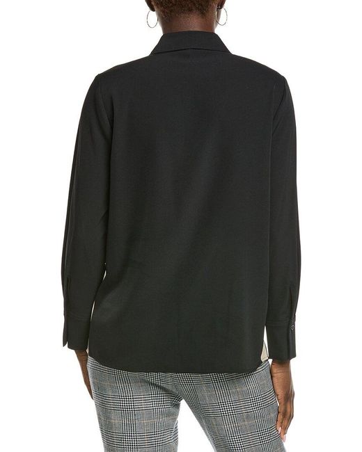 Kenneth Cole Black Oversized Button Front Shirt