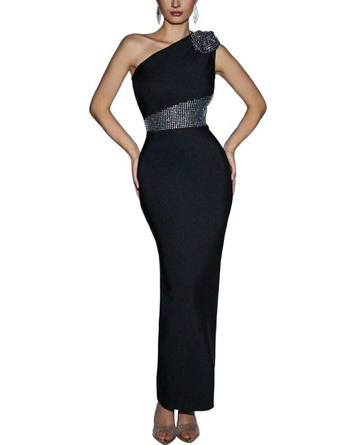 Ariele Tesoro Black Solid Maxi Dress