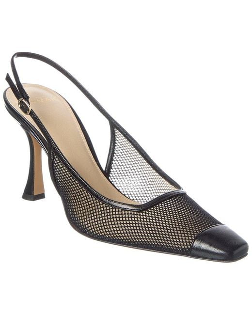 Alexandre Birman White Olivia Mesh 85 Leather Pump
