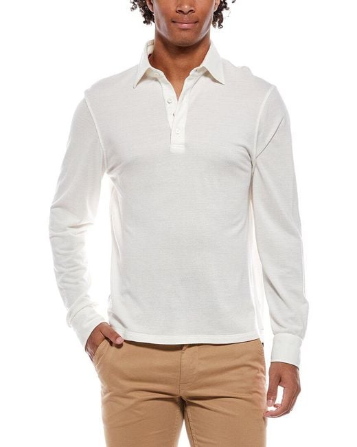 Isaia White The Evening Wool Polo Shirt for men
