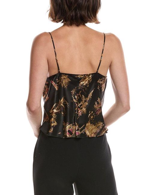 L'Agence Black Calista Cowl Neck Silk Cami