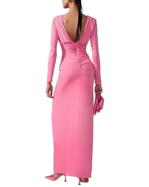 Carolina Herrera Pink Ruched Gown