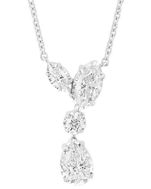 Effy Fine Jewelry White 14K 1.11 Ct. Tw. Lab-Grown Diamond Necklace