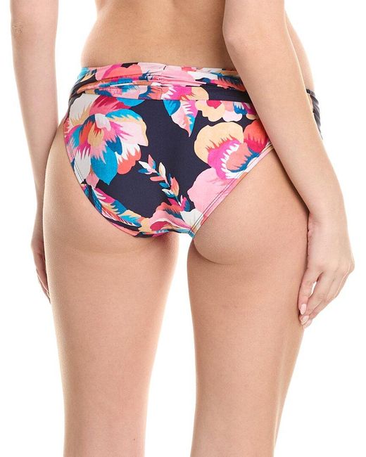 La Blanca Blue Shirred Band Hipster Bikini Bottom
