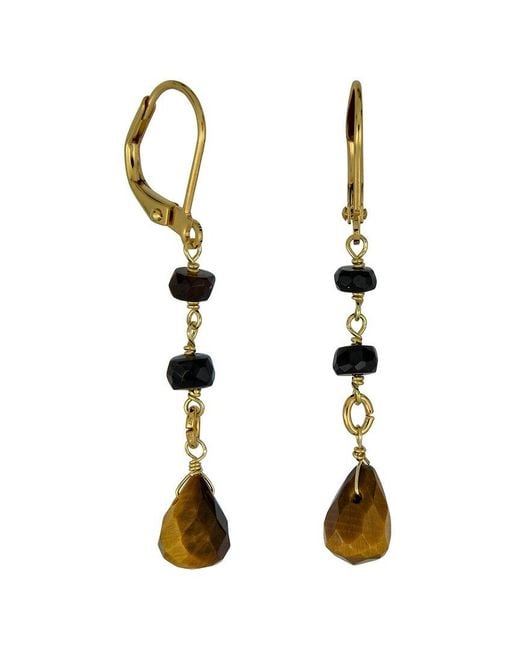 Rachel Reinhardt Jewelry Metallic 14K Over Gemstone Droplet Earrings